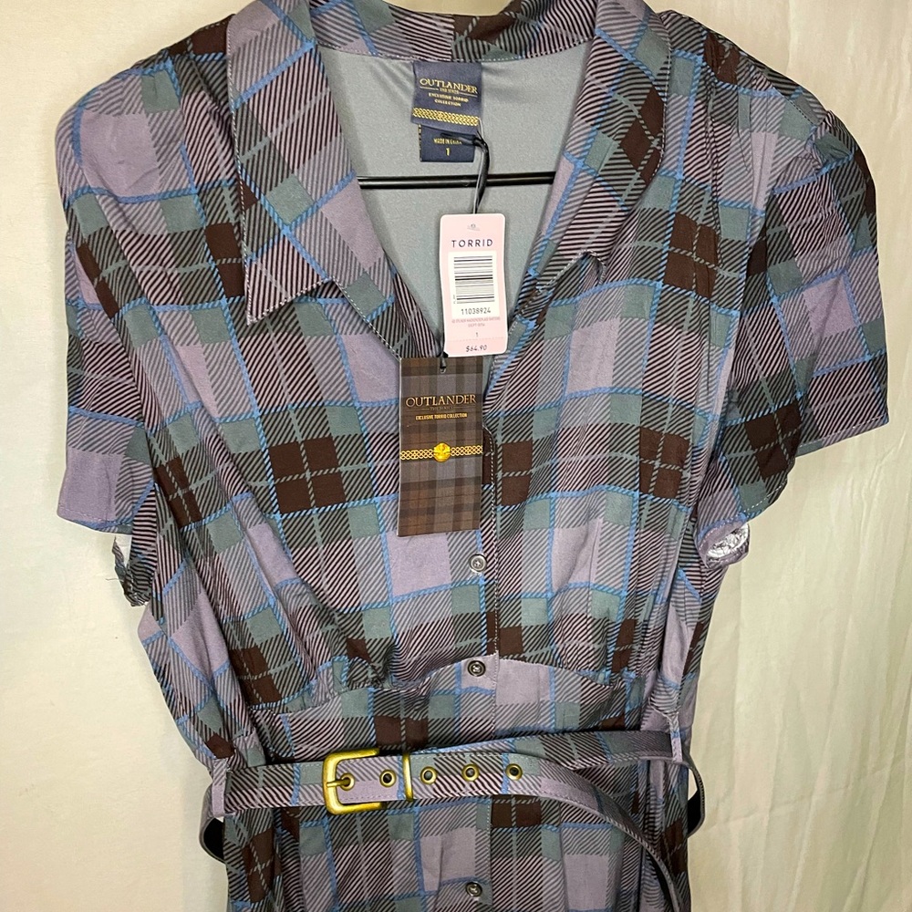 Torrid Outlander Collection plaid dress w/belt 1